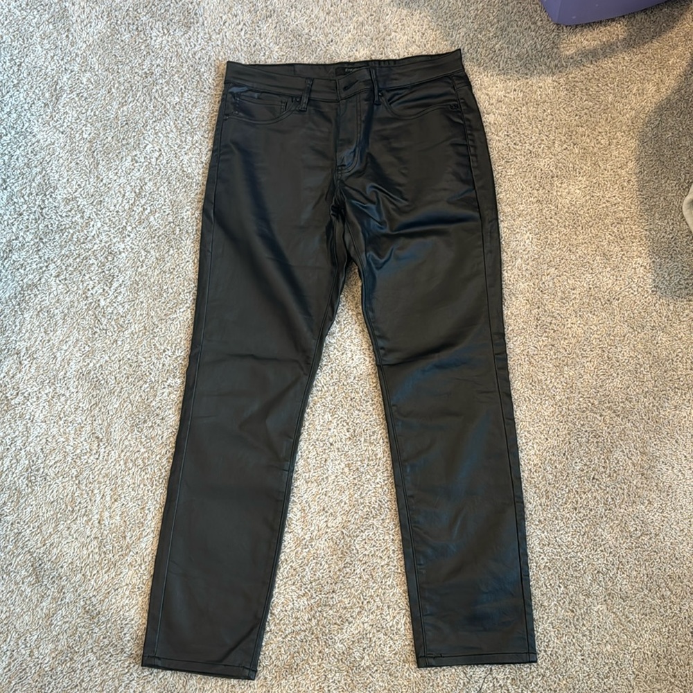 Ethanol  Black pleather pant W 34 L 32